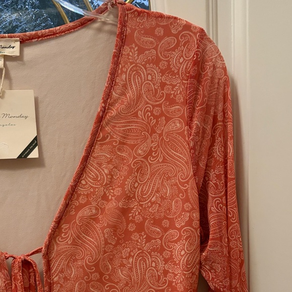 Burnt Orange Paisley Long Sleeve Dress - Picture 6 of 7